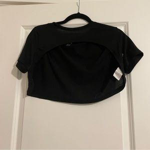 SHEIN black sleeve crop over shirt